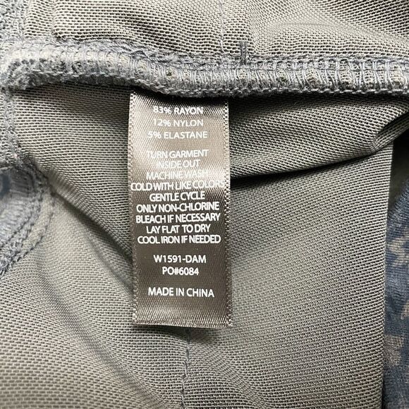 Betabrand Power Down Skinny Yoga Dress Pant Navy Damask Size SP Small Petite - Picture 11 of 12